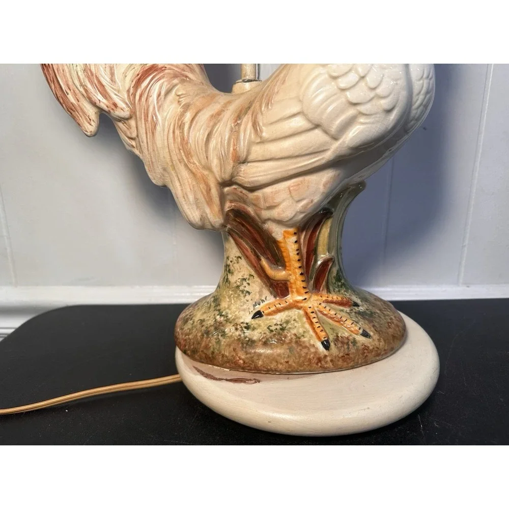 Vintage Rooster Table Lamp Ceramic‎ Farmhouse Country Kitchen Decor